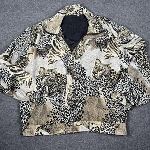 FUDA International Vintage‎ Silk Track Jacket Women L – 80s/90s Animal Print